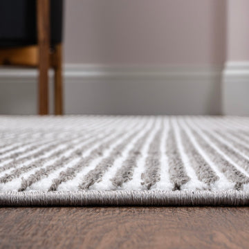 Cole Modern Minimalist Pinstripe High-low Area Rug